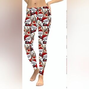 Miss T's Fashion Christmas Santa snowman Reindeer Leggings Womens 14 to18 NEW